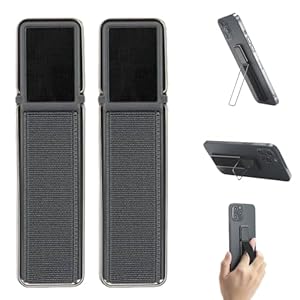 Adhesive Phone Stand & Grip, Self Adhesive Finger Grip Mobile Phone Strap Holder (Grey)