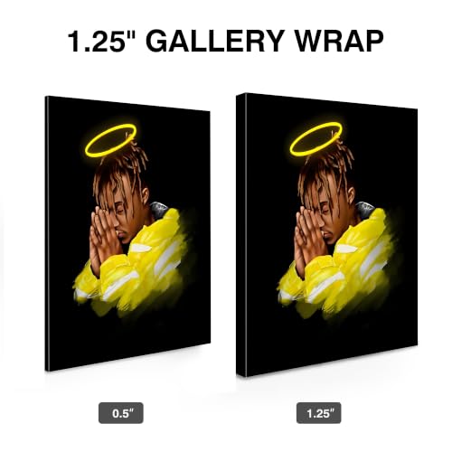 Image of Juice WRLD Canvas Wall Art, Rapper Collage Poster Print, Hip Hop Music Artwork for Bedroom Studio Gaming Room Decor, Vibrant Album Cover Picture Print Framed Music Wall Painting 16X20 inch