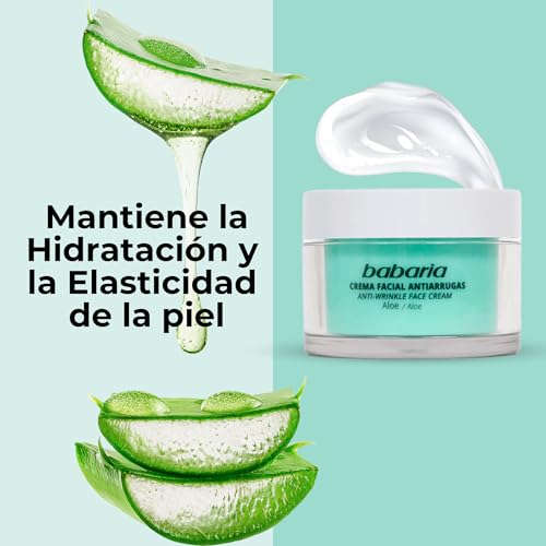 Babaria - Crema Antiarrugas Muje Aloe Vera | Crema Facial Nutritiva | Crema Antiedad | Crema Vitamina C y E | 50 ml