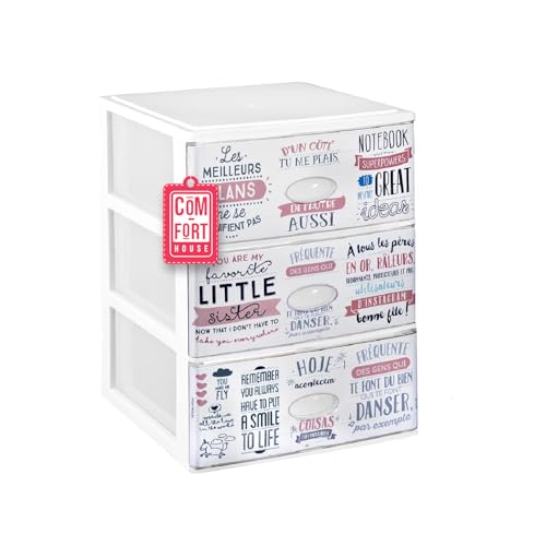 Cajonera Plástico 3 Cajones Blanco Textos