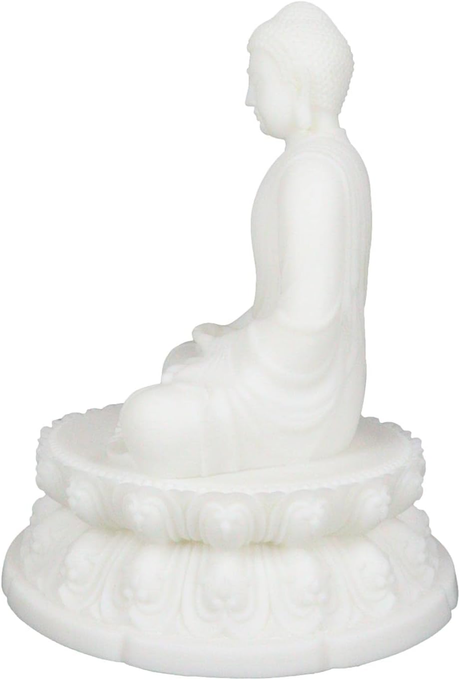 Ebros Gift Feng Shui Eastern Enlightenment Buddha Shakyamuni Sitting in Meditation Samadhi Mudra On Lotus Flower Throne Figurine 7" Tall Tibetan Buddhism Amitabha Bodhisattva Sculpture