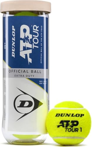 Dunlop ATP Tour Tennis Balls (Single Can (3 Balls), Extra Duty)