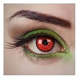 aricona Kontaktlinsen BLOOD VEINS Farblinsen - rot-schwarze Kontaktlinsen ohne Stärke - deckende Kontaktlinsen mit 0,0 Dioptiren für Halloween und Kostüm-Partys