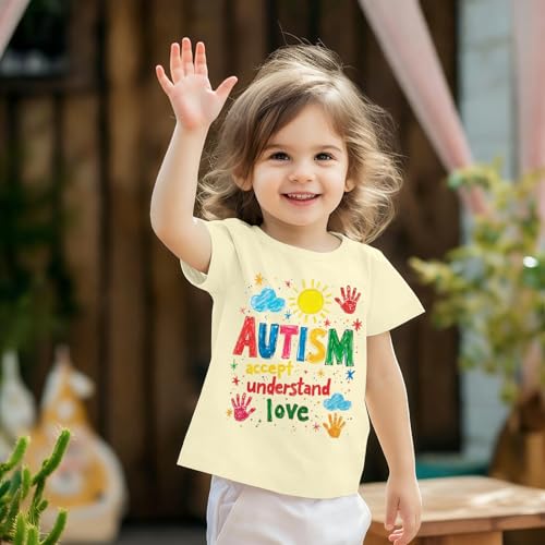 Image of Autism Awareness Shirt Kids Boys Accept Love Understand Tshirt Toddler Autism Shirts Graphic Inspirational Tee Tops