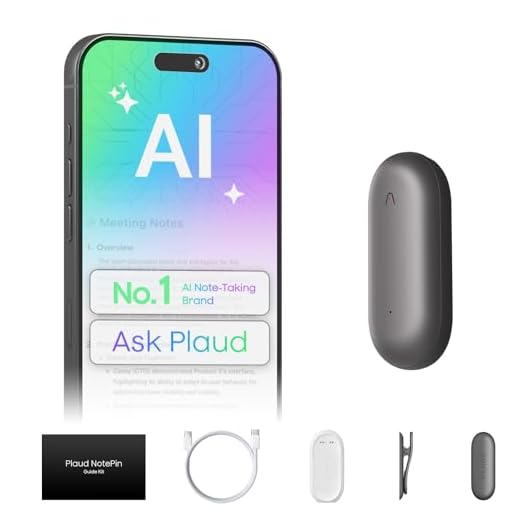 AI Voice Recorder, PLAUD NotePin Voice Recorder, App Control, AI Notetaker, AI Transcribe & Summarize, Support 112 Languages, 64GB Memory, Audio Recorder for Lectures, Meetings, Cosmic Gray