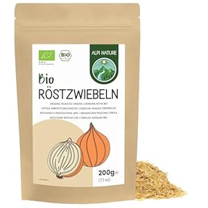 Alpi Nature Röstzwiebeln BIO 200g, bio Röstzwiebeln ohne Palmöl, Zwiebeln Gewürze für Salate, Fleisch und Gemüse
