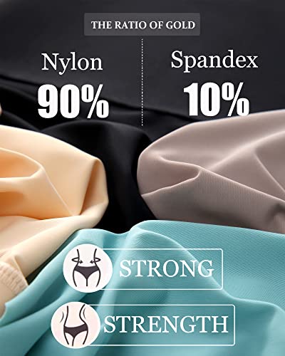 FINETOO Tummy Control Underwear for Women High Waisted Nylon Brief No Show Womens Bikini Seamless Panties 4pack S-XXXL2
