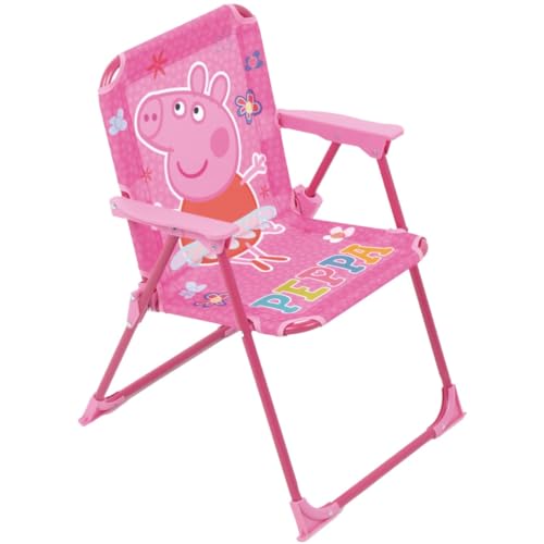 BONAFIDE Children's Folding Chair, Strong Portable Plastic Chairs for Children, Comfortable Peppa Pig Chair, Assorted Garden Chairs for Kids, Peppa Pig Children's Folding Chair