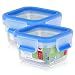 Produktbild Emsa 508535 'Clip & Close' Aufbewahrungs-Dose, quadratisch, 0,25l, transparent (2 Stück)