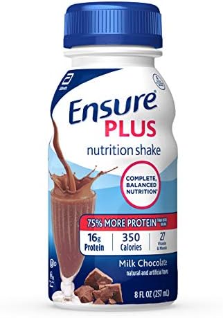 Ensure Plus Nutrition Shake With 16 Grams of Protein, Meal Replacement Shakes, Milk Chocolate, 8 Fl Oz (Pack of 24)