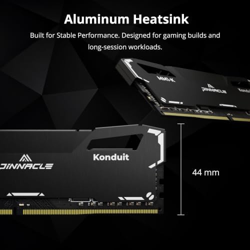 Timetec Pinnacle Konduit 16GB KIT(2x8GB) DDR4 3200MHz PC4-25600 CL16-18-18-38 XMP2.0 Overclocking 1.35V Compatible for AMD and Intel Desktop Gaming PC Memory Module RAM - Black — view 5