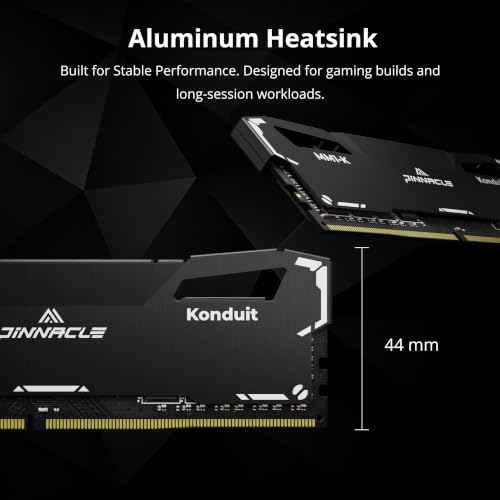 Image of Timetec Pinnacle Konduit 8GB DDR4 3200MHz PC4-25600 CL16-18-18-38 XMP2.0 Overclocking 1.35V Compatible for AMD and Intel Desktop Gaming PC Memory Module RAM - Black