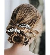 Heread Crystal Bride Wedding Hair Pins Silver Pearl Bridal Head Piece Rhinestones Hair Accessorie...