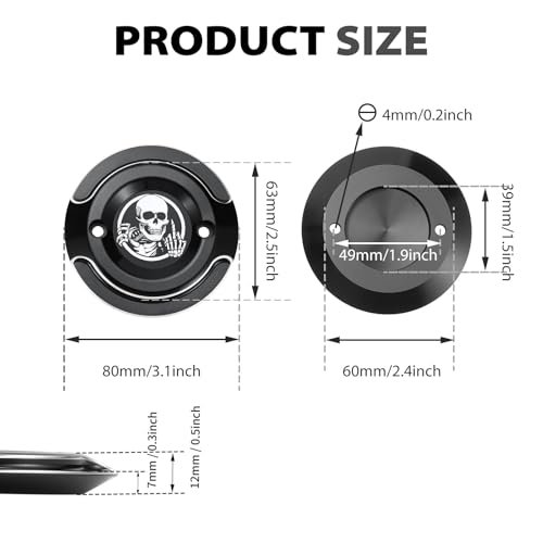5 Hole Derby Timer Cover and 2 Hole Points Covers Skull fit for Harley Touring Road King Electra Glide Street Glide Road Glide Tri Glide Dyna Softail by BRZOXIN - Used condition - Image 5