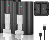XCZHEUNP 2-Pcs 6040mAh Replacement Battery with Wired Charging Dock for Ring-Doorbell Camera 2/3/4, Spotlight Camera and Stick Up Cam, Blade 14 Rechargeable Upgraded Li-ion Batteries 3.65V Series