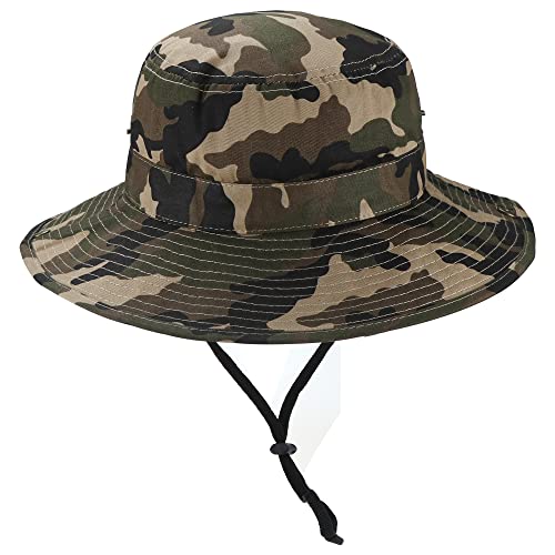 Kids Camo Sun Hat Boys-Camouflage Bucket Fishman Hat Packable（Different Sizes 21.3in and 22.1in