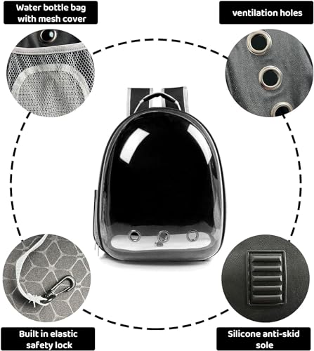 Image of The Pets Company Transparent Capsule Breathable Airline-Approved, Ventilate Carrier Backpack for Travel, Hiking and Outdoor for Cats & Kittens - Green