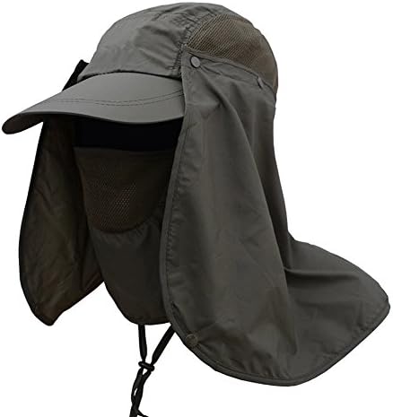 Sun Cap UV Protection Removable Neck & Face Flap Cover Caps for Summer Outdoor Hiking Fishing Gardening Hunting Camping