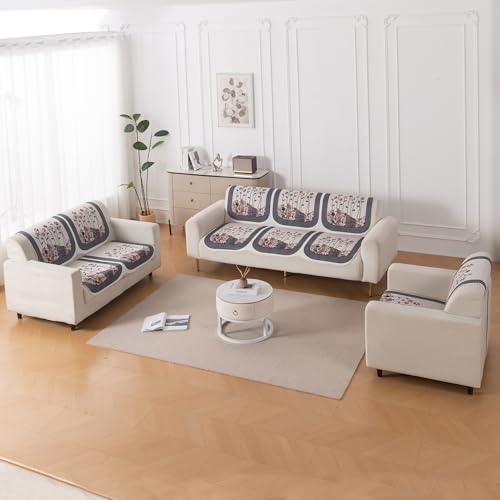 Image of HOKIPO HeavenHue Sofa Cover 6 Seater Panel Set 3+2+1, Mystic Wings
