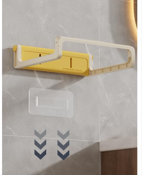 FYCAN Bathroom Storage Rack, Washbasin, Self-Adhesive Washbasin Stand for Bathroom,Wall-mounted Storage Rack, Draining Storage, Foldable, Bath Storage,Versatile Washbasin Stand 2