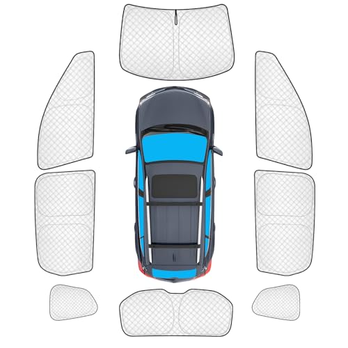 Image of KMF 8pcs Thicken Full Window Sun Shades for Nissan Rogue Sport 2017-2024 Accessories, Custom Fit Windshield Sunshade Car Window Covers for Side Rear, UV Block and Blackout Privacy for Camping Outdoor