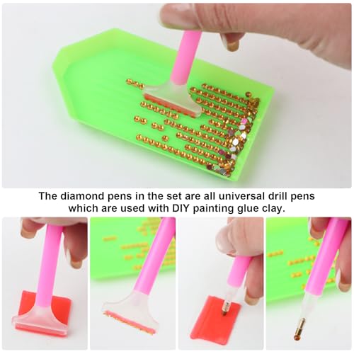 Image of AiYuanzsh 4 Pack Diamond Art Tools with Roller Press Tool, 2 Fix Aligning Repair Tools and 9-Drill Diamond Painting Pen, Diamond Painting Accessories Kit for Adult DIY Diamond Art