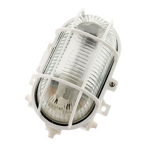 Zenitech - Ovales Bullauge 60W IP44 E27 - Hochbeständige Kunststoffbasis mit Schutzgitter - Außenbeleuchtung für Garten und Terrasse - Weiß – Ansicht 4