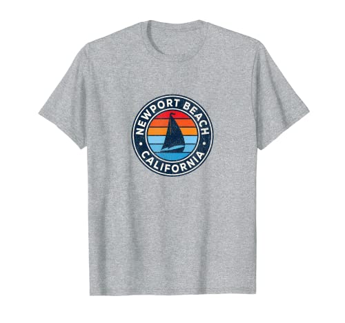 Newport Beach California CA Vintage Velero Retro 70s Camiseta