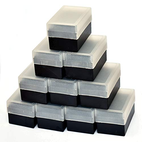 Betaplastic Scatola Archiviazione Porta Diapositive Nera con Tappo Semi-Trasparente, Minimalista, 10pz., 90x57.5x53.5mm
