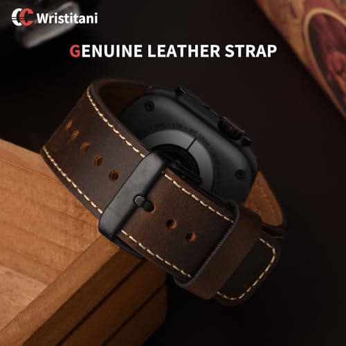 Image of Wristitani Genuine Leather Strap Compatible With Apple Watch