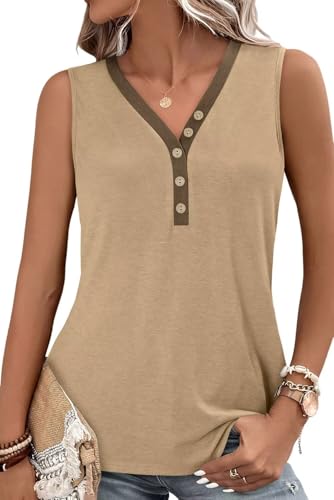 KISSMODA Womens Boho Tops for Summer Sleeveless Tanks Loose Fit Casual Blouse Daily Shirts for Leggings (S-3XL)