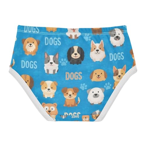 Cute Cartoon Dogs Blue Toddler Girls Panties, Girls Briefs, 2T–8 Years2