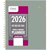 Mead 2026 Planner, Weekly & Monthly, 15-Month, 8-1/2' x 11', Large, Basic, Sage Green (CRW6209326)