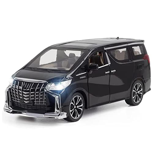 Image of 1:24 Scale Alphard Toy Car for Kids Diecast Metal Cars with Light Sound Pull Back Openable Door Toy Car for Kids