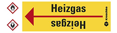 LEMAX® Rohrleitungsband Heizgas, praxisbewährt, ab Ø 10mm, gelb/schwarz, 33m/Rolle