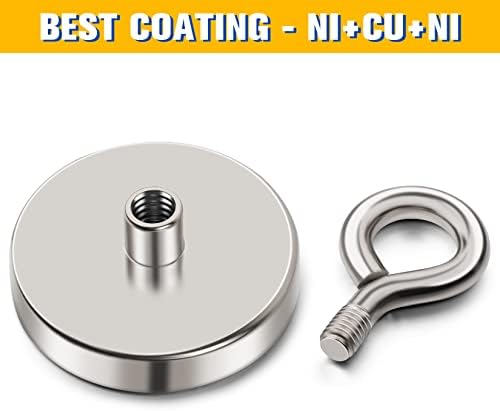 Fishing Magnets, 190 kg(420 lb) Pulling Force Strong Magnet Fishing, Neodymium Rare Earth Magnet, Super Strong Neodymium Magnet is Used to Retrieve Items in Rivers, Lakes, Oceans, Llawns, Deep Caves
