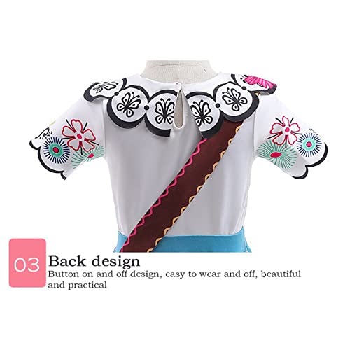 Princess Mirabel Costume for Girls Kids Isabella Pepa Dolores Short Sleeve Long Dress Fashion Outfit