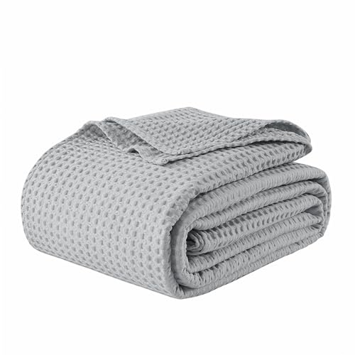 100% Egyptian Cotton Waffle Weave Blanket Full Size for Bed,
