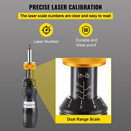 Vevor Optics Torque Wrench Mounting Kit Handheld Torque Limiting Screwdriver 10-50 In-Lbs-1In-Lbs #TOP5