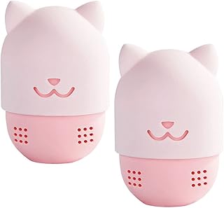 HEALLILY 2PCS Silicone Makeup Sponge Holder Makeup Sponge Egg Stand Powder Puff Case for Home Travel Cosmetic Sponge Carrying Case