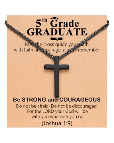 ORISPRE 5th Grade Graduation Decorations Gifts for Boys Elementary School Christian Graduation Necklace 2026 Graduates Grad Gift