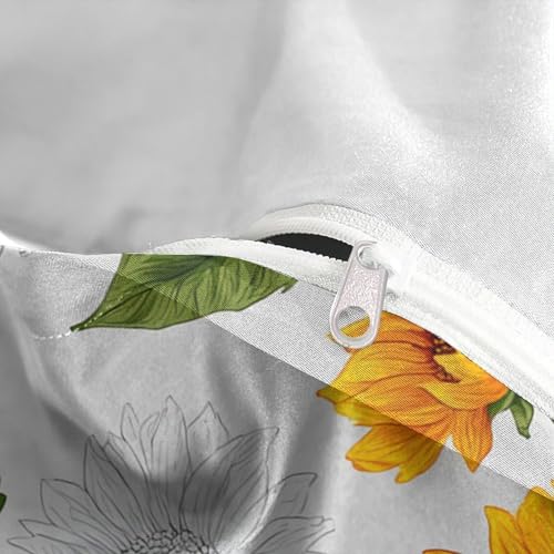 Housse de couette tournesol 140x200 adulte imprimé 3D douce - 8