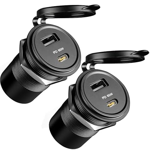 acegoo Gniazdo USB 12 V 65 W PD3.0 i 18 W QC3.0, gniazdo USB kampera, całkowicie aluminiowa, wodoodporna ładowarka do laptopa, szybkie ładowanie do kampera, łodzi, autobusu, samochodu, ciężarówki, ATV