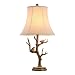 Produktbild SYAODU Dimmen Tischlampe Nordic Wohnzimmer Schlafzimmer Creative Nachttischlampe, Harz Lampe Körper Stoff Lampe Abdeckung E27 Lampe Kopf Kleine Vogel Dekoration Tischlampe