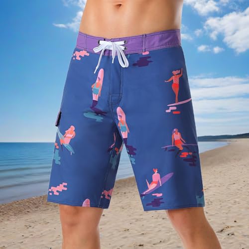Men's Swimming Trunks Short Board Shorts Men with Mesh Lining and Pocket
