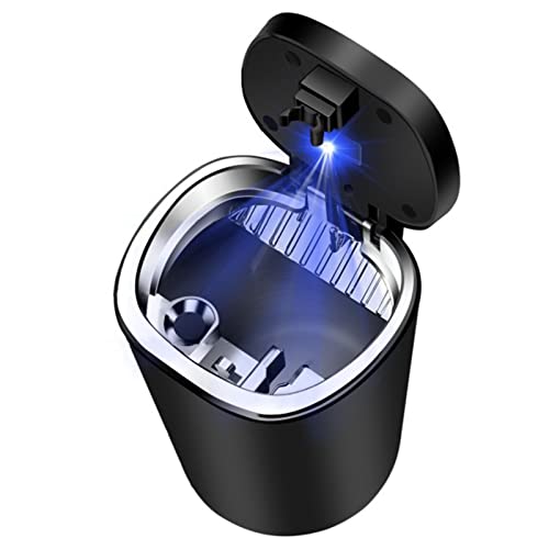 Yajimsa Cenicero para coche, cenicero portátil para coche, auto con tapa y luz LED para portavasos coche, diseño extraíble