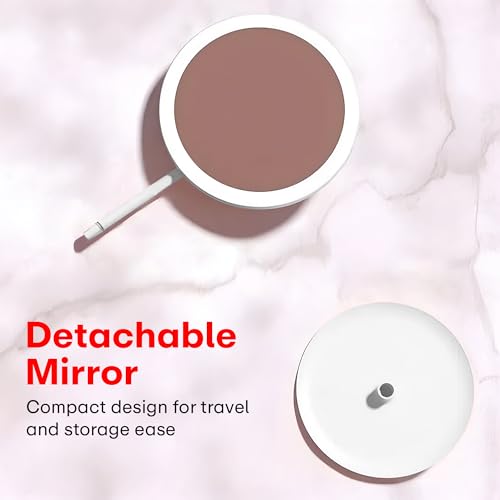 Image of Prime Pick Beauty Pro Makeup Mirror 360 Degree Rotating Mirror Non LED Portable Lightweight Travel Makeup Mirror for Daily Use Dressing Table Vanity White Pack of 1