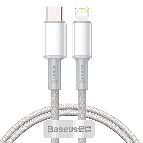 Cabo Type-C para Lightning Baseus High Density Braided PD 20W 2m Branco