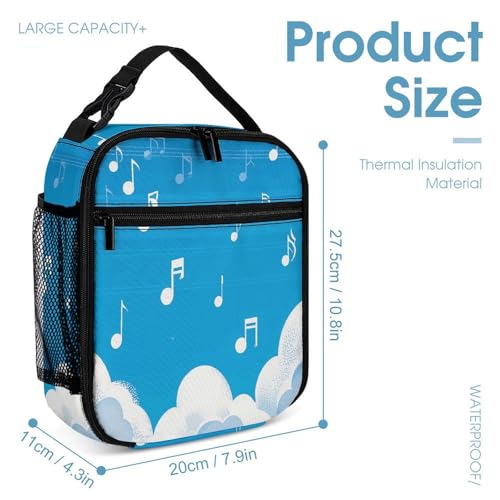 3Pcs Backpack Sets Music Note Print Travel Daypack 3 in 1 Lightweight Backpack Set with Lunch Bag And Cosmetic Bag4