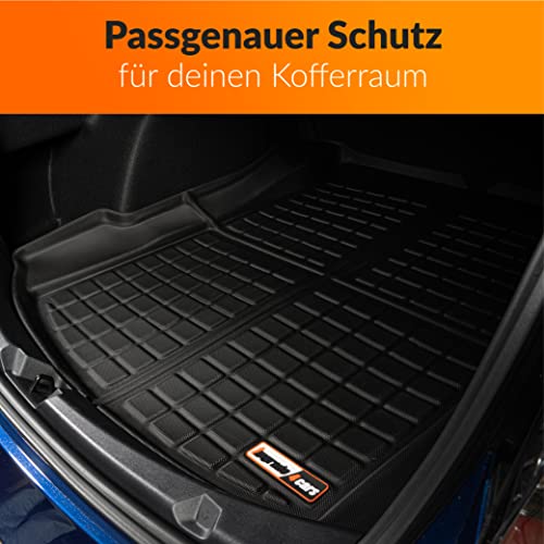 Upgrade4cars Kofferraummatte kompatibel für Tesla Model 3 | Gummi Kofferraumwanne Wasserdicht & rutschfest | Autozubehör Innenraum